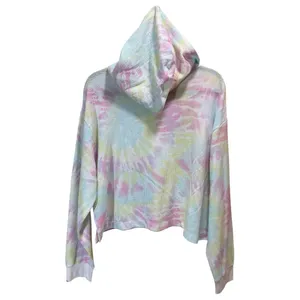 Victoria’s Secret PINK Mesh Tie Dye Pullover Hoodie – Rainbow Pastel – Large NWT thumbnail 6