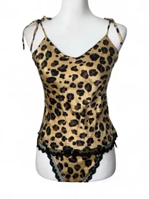 Vintage Silk Leopard Lingerie Set thumbnail 2