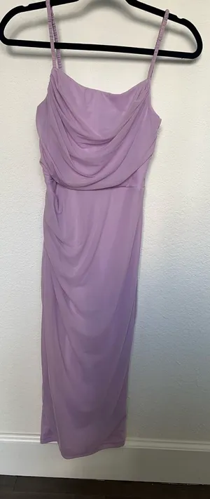 Lilac purple wedding guest dress thumbnail 1