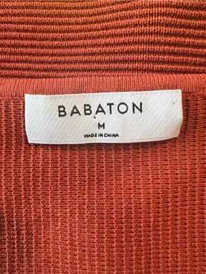 Aritzia Babaton Sculpt Knit Deep V Tank Top Crop Rust Orange M thumbnail 4