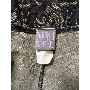 Vintage Hanky‎ Panky Black Lace Overlay Top Size Small Coquette Fairy Milkmaid thumbnail 5