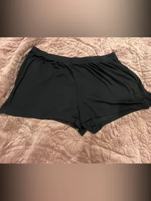 Women's Black Modal Lounge Shorts with Elastic Waistband thumbnail 2