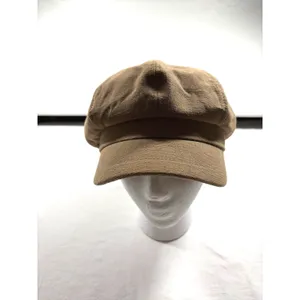 Angela & William Tan Khaki Cotton Newsboy Cap Baker Boy Hat CB4132 thumbnail 3
