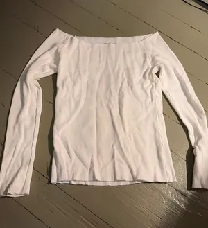 White Off-The-Shoulder Brandy Melville Top Long Sleeve thumbnail 1