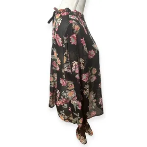 Pink Rose Floral Long Sleeve Pleated Blouse thumbnail 2