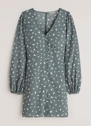 NWT Abercrombie & Fitch Womens Size XL Green Modern Polka Dot Mini Dress NEW thumbnail 1