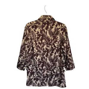 New MNG Mango Women’s XS Oversized Tropical Print Linen Blend Blazer Jacket thumbnail 5