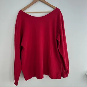 Carhartt red long-sleeve off the shoulder T-shirt thumbnail 6