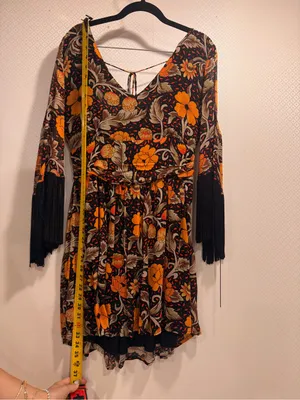 VERB Floral Fringe Mini Dress by Anthropologie Size S thumbnail 4