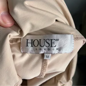 House of CB London tan bike shorts‎ ruched waist size medium casual compression thumbnail 6