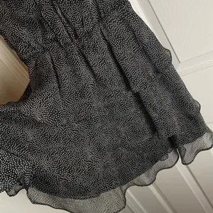 French Kiss Black & White Polka Dot Flutter Sleeve Tiered Ruffle Mini Dress NWT thumbnail 7
