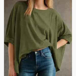Olive Green Classic Women's oversized Top large thumbnail 4