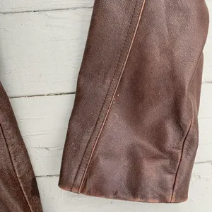 Wilson's Leather Vintage Y2K Brown Leather Jacket w/ Belt Waist + Zip-Out Hood thumbnail 6