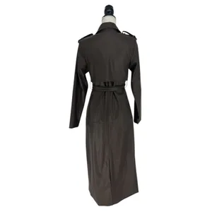 Wyld Blue Faux‎ Leather Trench Coat Dark Chocolate Size XS thumbnail 14