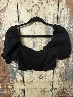 ASTR the Label Women's Feronia Top, black crop top, size Medium thumbnail 9