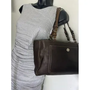 coach medium bag handbag brown leather shoulder ba thumbnail 7
