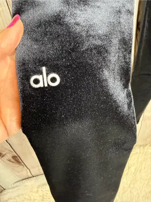 Alo Yoga High Waist Posh Velvet Legging Black Small thumbnail 4