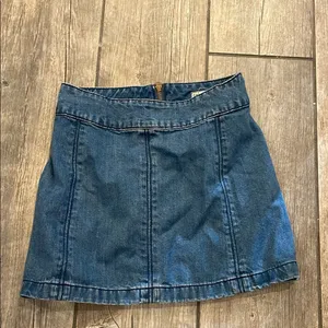 Free People Blue Mini Skater Skirt thumbnail 1
