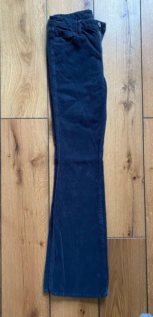 brandy melville navy flared corduroy pants thumbnail 1