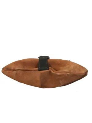 El Ceibo Handcrafted Tan Suede And Black Leather Crossbody Messenger Bag thumbnail 7