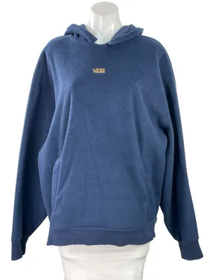 Vans x Lizzie Armanto Women's Blue Fleece Floral Hoodie Hooded Sweatshirt Top M thumbnail 1