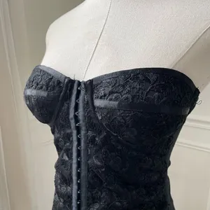 Kookai Black Satin Jacquard Bustier Top Mon Wife $100 S M thumbnail 9
