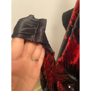 Jerry Beck Red & Black Sequin Flapper Dress Fringe Roaring 1920s Gatsby Costume thumbnail 8