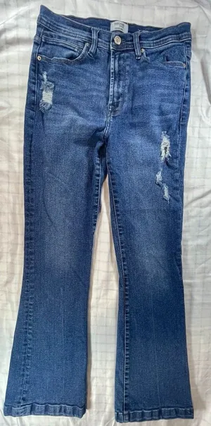 Kensie Jeans Vintage Luxe Distressed Flare/Bell Bottom Jeans - Size 8/29 thumbnail 1