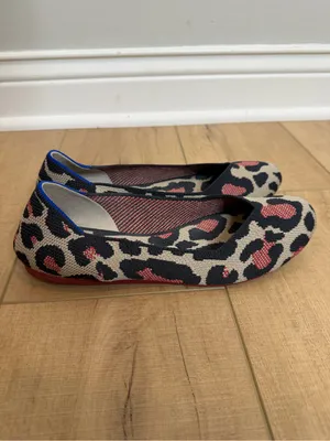 Rothy’s The Flat Red Cat Blue Halo Ballet Flats Women’s 8.5 EU 39 Animal Print thumbnail 2
