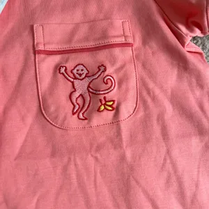 NWT Roller Rabbit Pink Watermelon Monkey Embroidered Polo Pajamas Size Small thumbnail 6