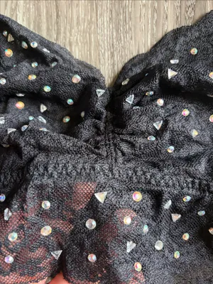 Victoria's Secret Black Delicate Lace Bralette with Sparkling Studs Medium thumbnail 6