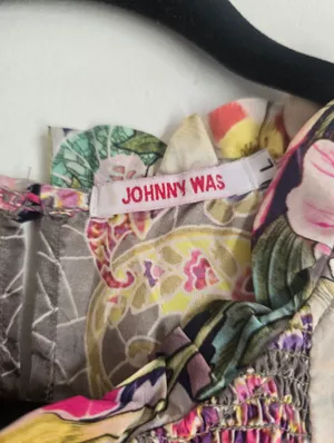 Johnny Was Cisco Ife Tank 100% Silk Tropical Floral Print Flowy Silhouette. thumbnail 5