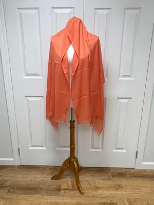 EYFEL Vibrant Orange Pashmina Shall With Fringes - 28.5" x 67.5" - NEW In Bag. thumbnail 15