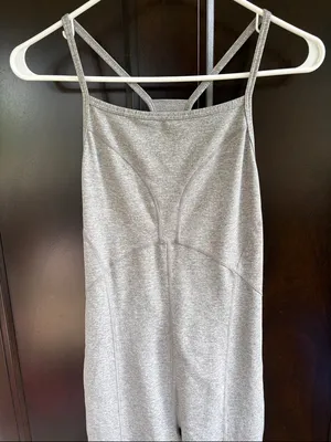 EUC Free People Movement Ashford Side to Side Performance Jumpsuit Grey Large thumbnail 7