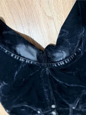 We The Free Free People Black Velvet Pants Button Fly‎ High Rise Size 30 thumbnail 5
