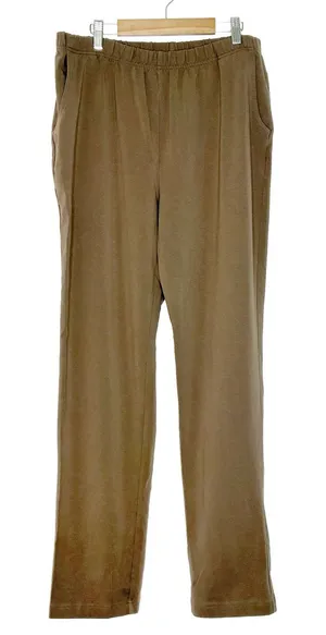 L.L.Bean Brown Elastic Waistband Stretch Pants Cotton Lycra Womens Large thumbnail 1