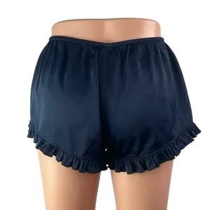 Brandy Melville Poppy Womens Navy Blue Ruffle Hem Elastic Waist Mini Shorts XS/S thumbnail 3