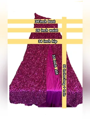 Sherri Hill Pink Sequin Maxi Dress W/Dramatic Side Slit Dress (6) thumbnail 12