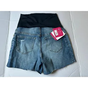 Ingrid Isabel Maternity Jean Shorts Midi Cut Off Short Crossover Panel 2/26 NWT thumbnail 2