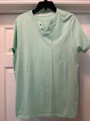 Kenneth Cole Light Mint Henley Tee thumbnail 1