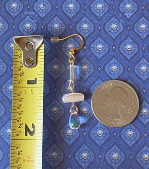 Handmade gold stainless chain cute unique chic fairy style dangle earrings🩵 thumbnail 7