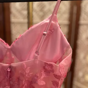 Elegant Pink Velvet Sequin Mini Dress thumbnail 5