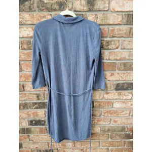 Victorias Secret Roll Tab Sleeve Button Down Shirt Dress Soft Knit Size XS thumbnail 3