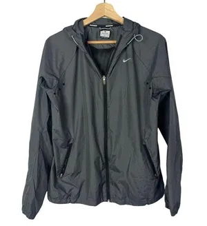Nike Gray Check Vapor Lightweight Running Athletic Jacket M thumbnail 1