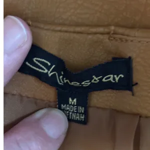 Shinestar Mini Skirt M Brown Faux Leather Panel Stitched Edgy Minimalist READ thumbnail 6