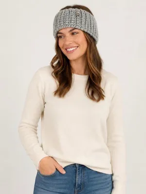 MICHAEL KORS Chunky Knit Headband OS Gray $58 Retail NWT thumbnail 1