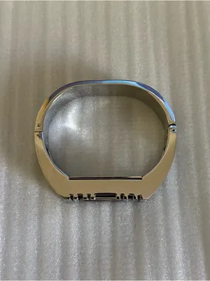 Tory Burch X Fitbit Silver Tone Metal Geometric Hinged Bangle Bracelet thumbnail 5