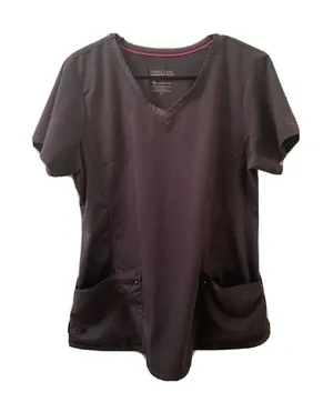Purple Label Yoga by Healing Hands Women’s Scrub Top Nurse Medical Size L Gray thumbnail 1