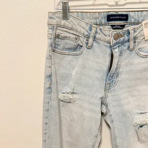 AEROPOSTALE Jeans Sz 6R Light Wash Distressed Ankle Straight Leg‎ Stretch thumbnail 7