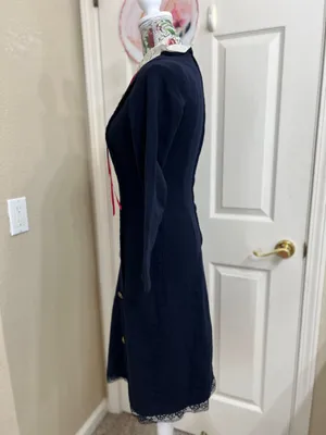 Workers Union Ladies Garment Vintage Chic Navy Double-Breasted Long Sleeve Dress size S thumbnail 4